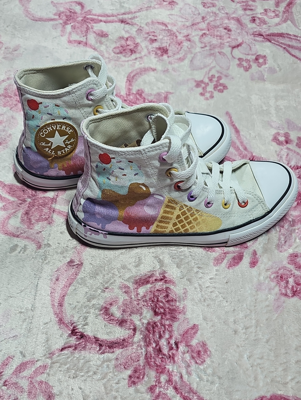 Converse Kids White High-Top Ice Cream Graphic Sneakers
